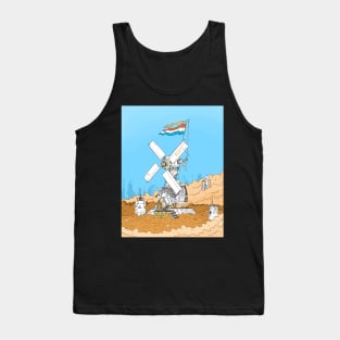 Dutch windmill on mars. retro sci fi mill. Tank Top